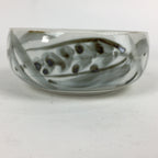Japanese Porcelain Snack Bowl Kashiki Pottery Round Black Brush Design PP773
