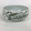 Japanese Porcelain Snack Bowl Kashiki Pottery Round Black Brush Design PP773