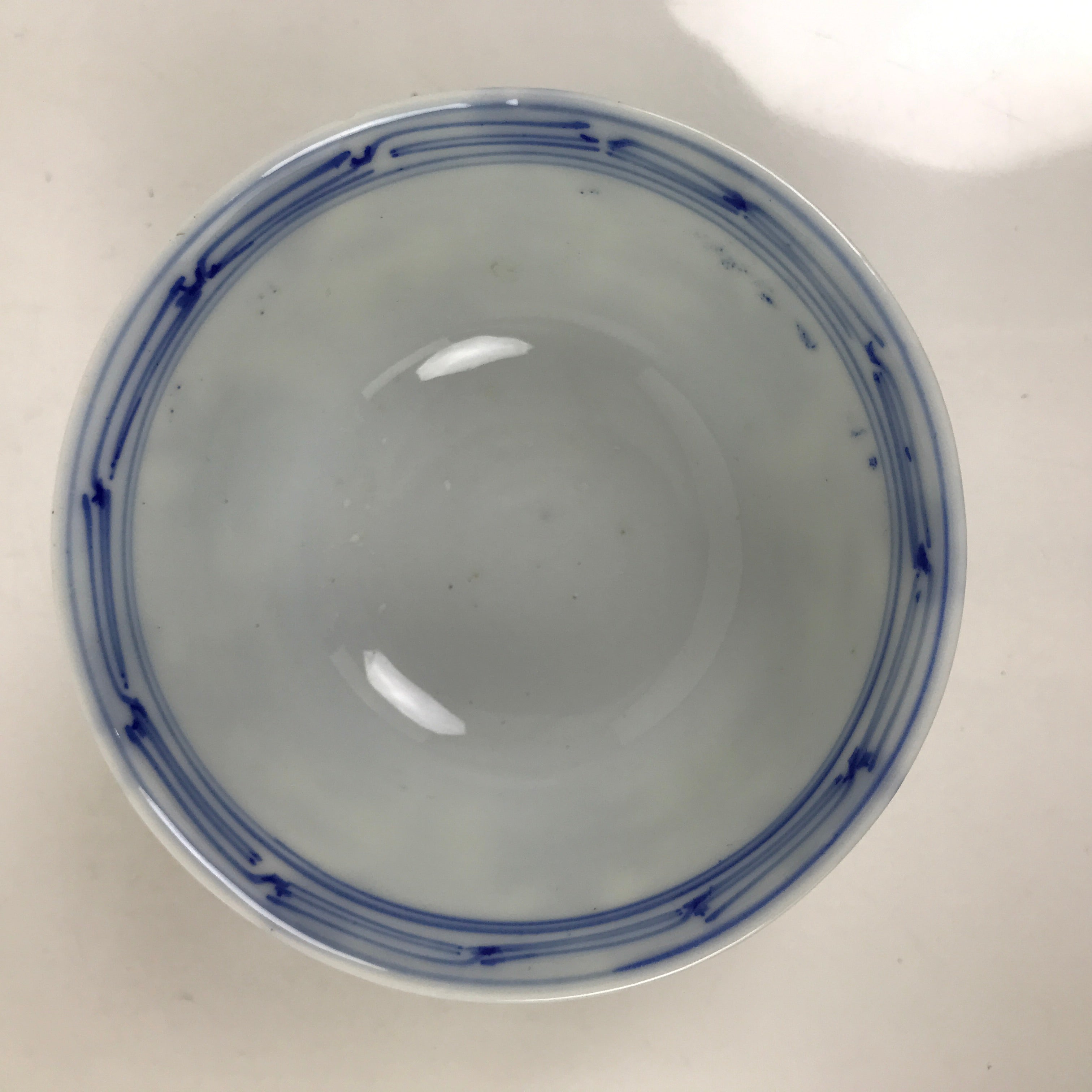 Japanese Porcelain Sometsuke Bowl Owan Vtg Pottery White Blue Floral Soup Y311