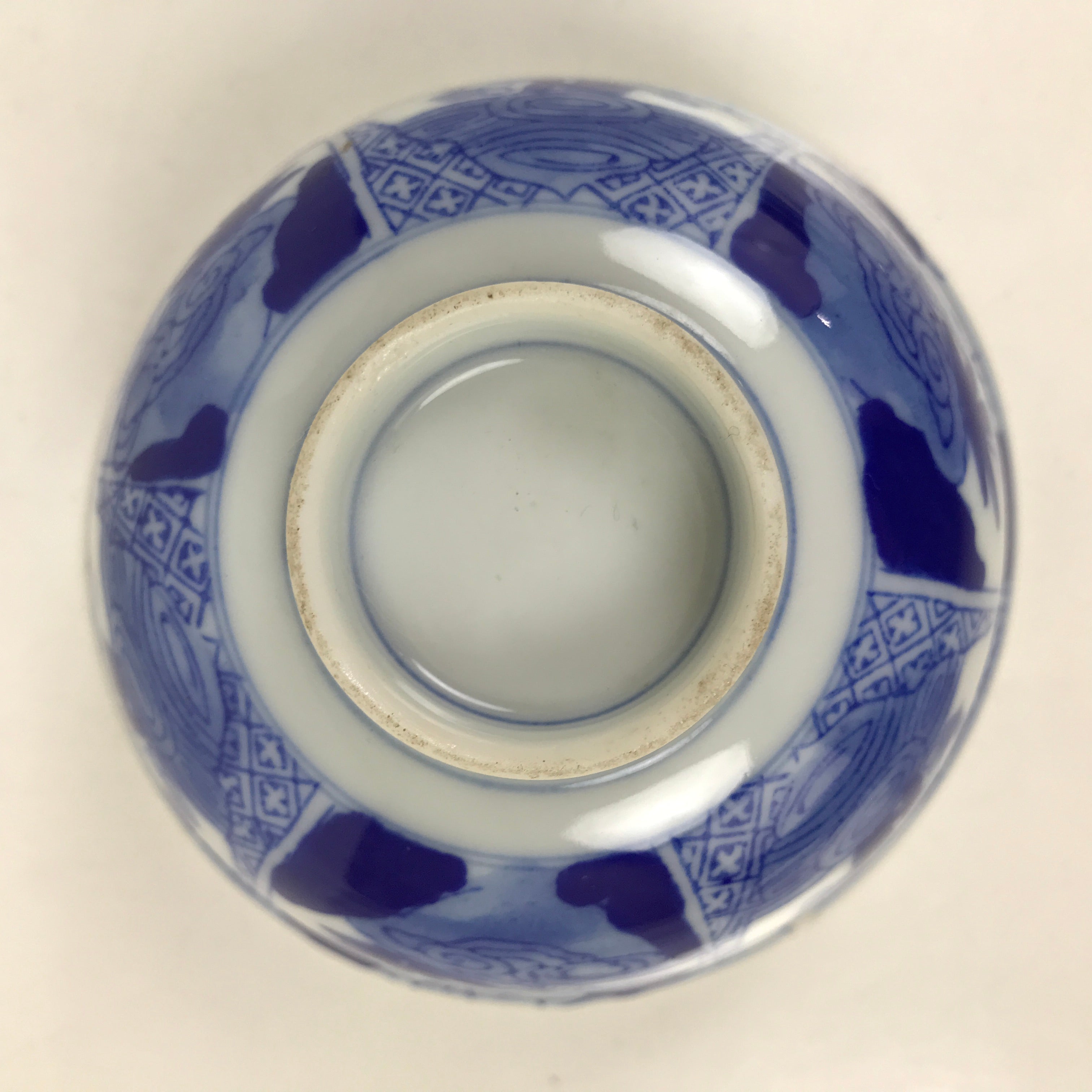 Japanese Porcelain Sometsuke Bowl Owan Vtg Pottery White Blue Floral Soup Y313