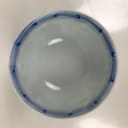 Japanese Porcelain Sometsuke Lidded Bowl Owan Vtg Pottery White Blue Floral Y298