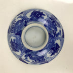 Japanese Porcelain Sometsuke Lidded Bowl Owan Vtg Pottery White Blue Floral Y298