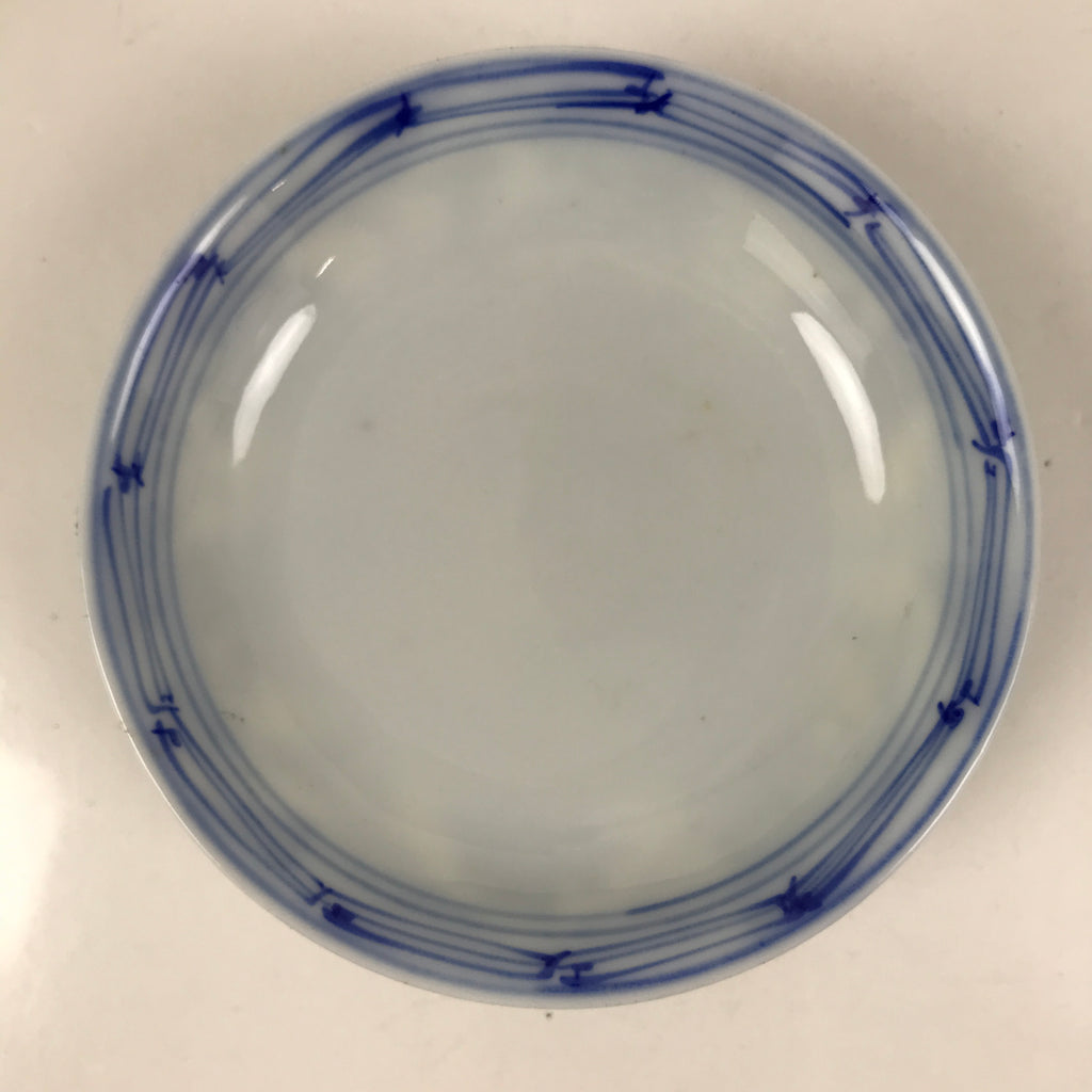 Japanese Porcelain Sometsuke Lidded Bowl Owan Vtg Pottery White Blue Floral Y299