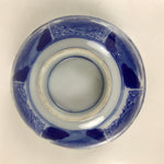 Japanese Porcelain Sometsuke Lidded Bowl Owan Vtg Pottery White Blue Floral Y300