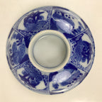 Japanese Porcelain Sometsuke Lidded Bowl Owan Vtg Pottery White Blue Floral Y300