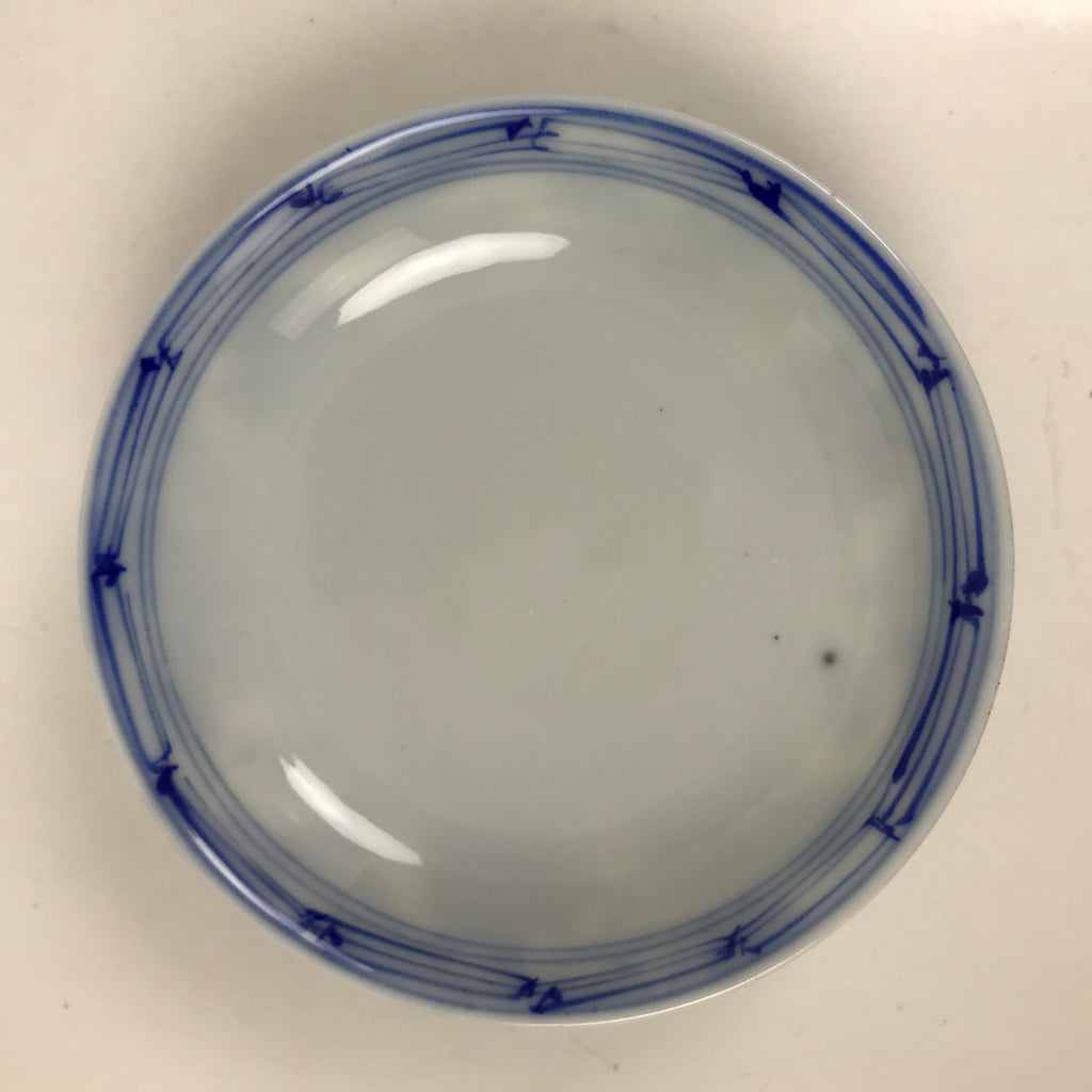 Japanese Porcelain Sometsuke Lidded Bowl Owan Vtg Pottery White Blue Floral Y301