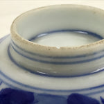 Japanese Porcelain Sometsuke Lidded Bowl Owan Vtg Pottery White Blue Floral Y303