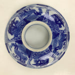 Japanese Porcelain Sometsuke Lidded Bowl Owan Vtg Pottery White Blue Floral Y303