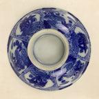 Japanese Porcelain Sometsuke Lidded Bowl Owan Vtg Pottery White Blue Floral Y304