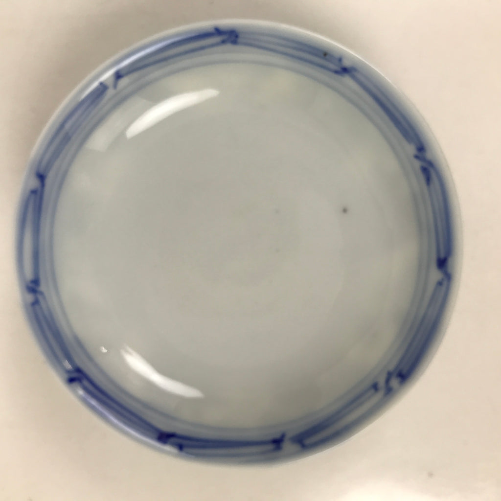 Japanese Porcelain Sometsuke Lidded Bowl Owan Vtg Pottery White Blue Floral Y305