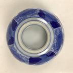 Japanese Porcelain Sometsuke Lidded Bowl Owan Vtg Pottery White Blue Floral Y305