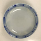 Japanese Porcelain Sometsuke Lidded Bowl Owan Vtg Pottery White Blue Floral Y307