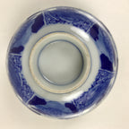Japanese Porcelain Sometsuke Lidded Bowl Owan Vtg Pottery White Blue Floral Y307
