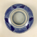 Japanese Porcelain Sometsuke Lidded Bowl Owan Vtg Pottery White Blue Floral Y308