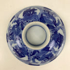 Japanese Porcelain Sometsuke Lidded Bowl Owan Vtg Pottery White Blue Floral Y308