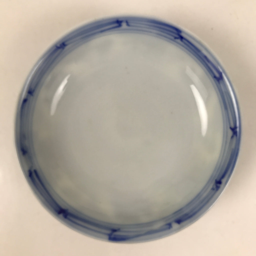 Japanese Porcelain Sometsuke Lidded Bowl Owan Vtg Pottery White Blue Floral Y308