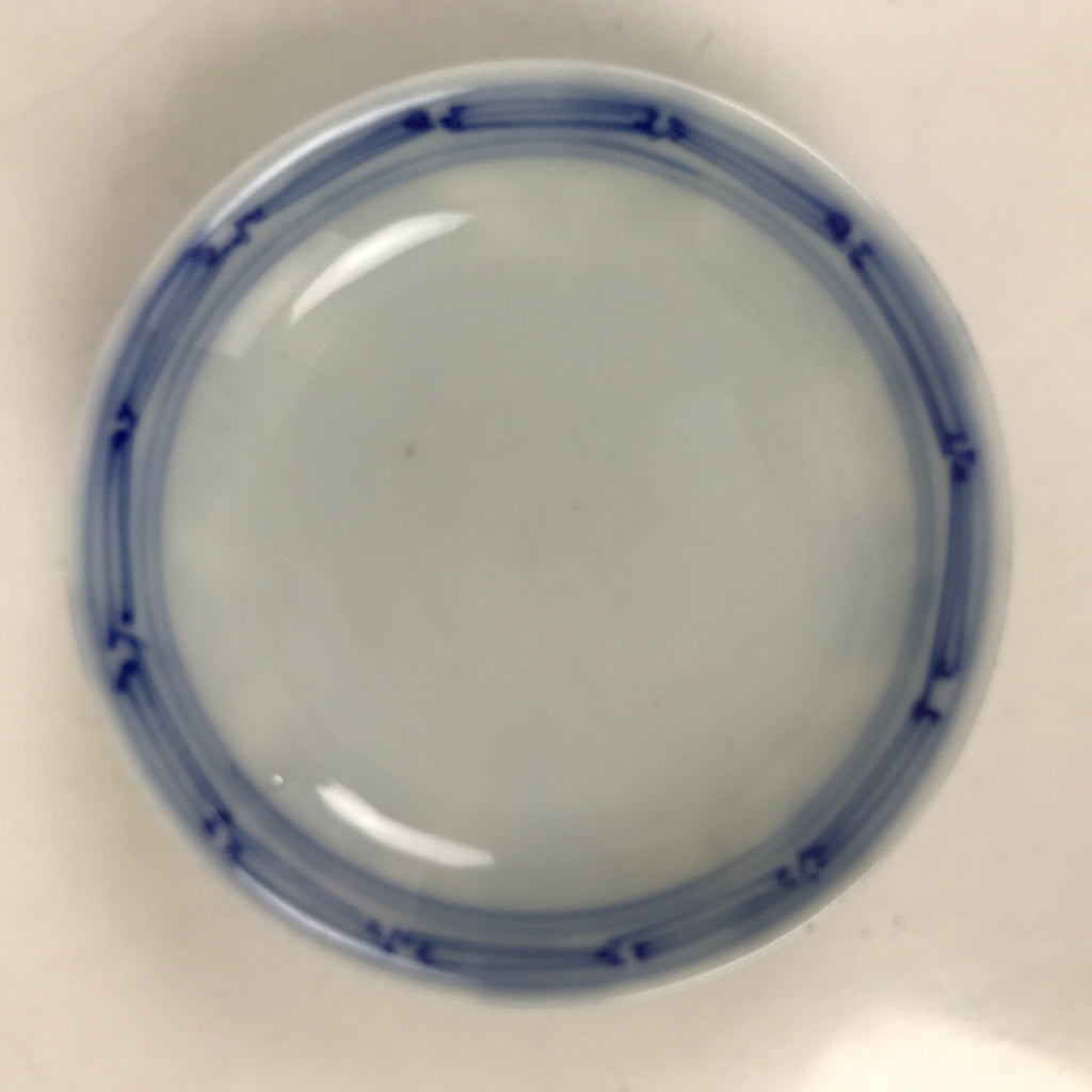 Japanese Porcelain Sometsuke Lidded Bowl Owan Vtg Pottery White Blue Floral Y310