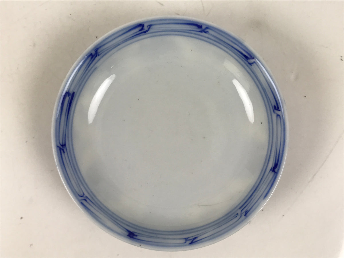 Japanese Porcelain Sometsuke Lidded Bowl Owan Vtg Pottery White Blue Floral Y314