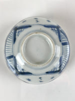 Japanese Porcelain Sometsuke Lidded Soup Bowl Vtg Floral Kanji Blue White PY723