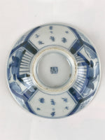 Japanese Porcelain Sometsuke Lidded Soup Bowl Vtg Floral Kanji Blue White PY723