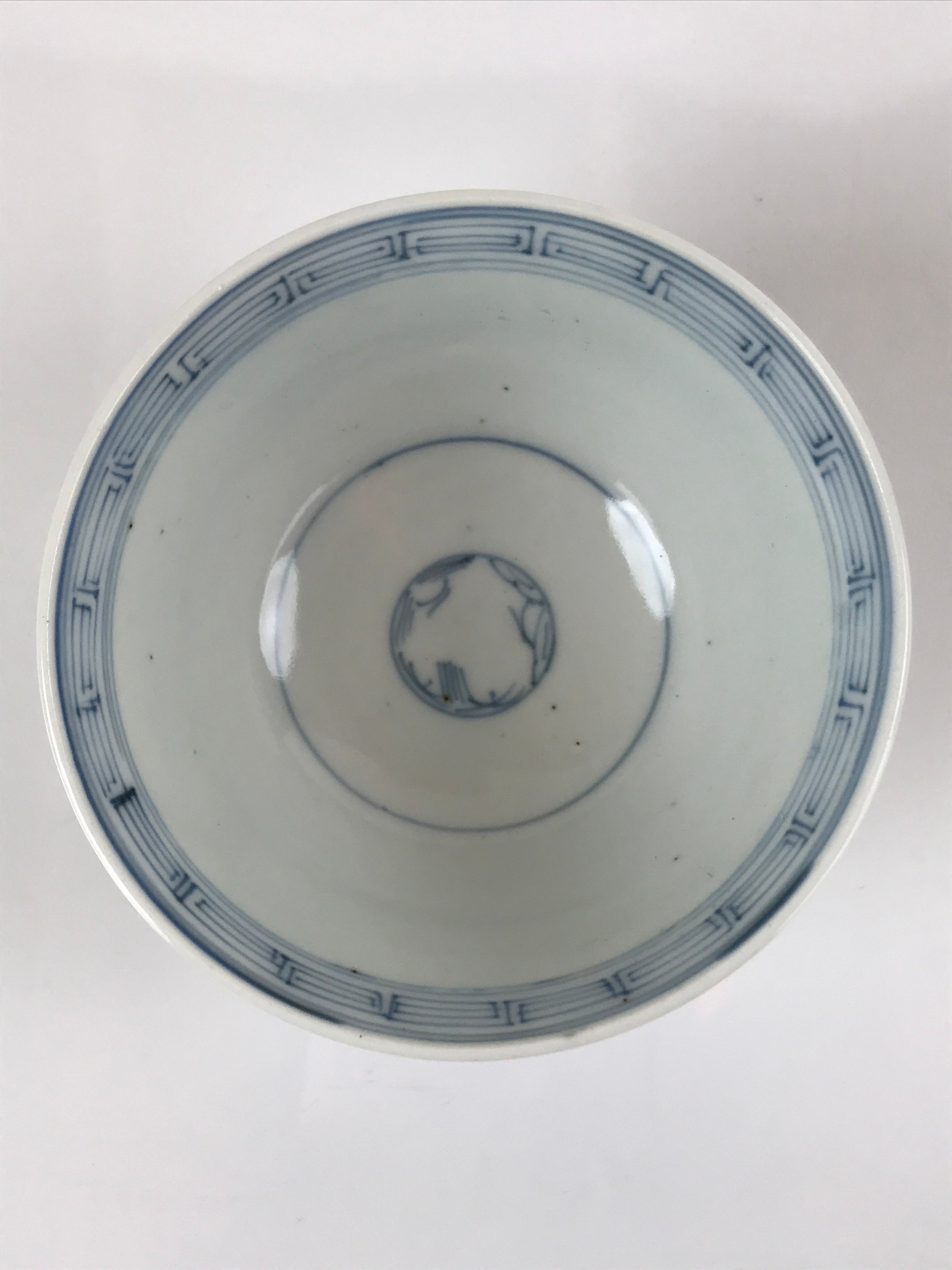 Japanese Porcelain Sometsuke Lidded Soup Bowl Vtg Floral Kanji Blue White PY724