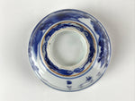 Japanese Porcelain Sometsuke Lidded Soup Bowl Vtg Floral Peony Blue White PY698