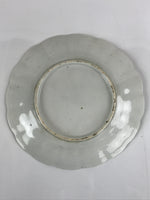 Japanese Porcelain Sometsuke Plate Vtg Blue White Uchiwa Maple Leaf Plum PY770