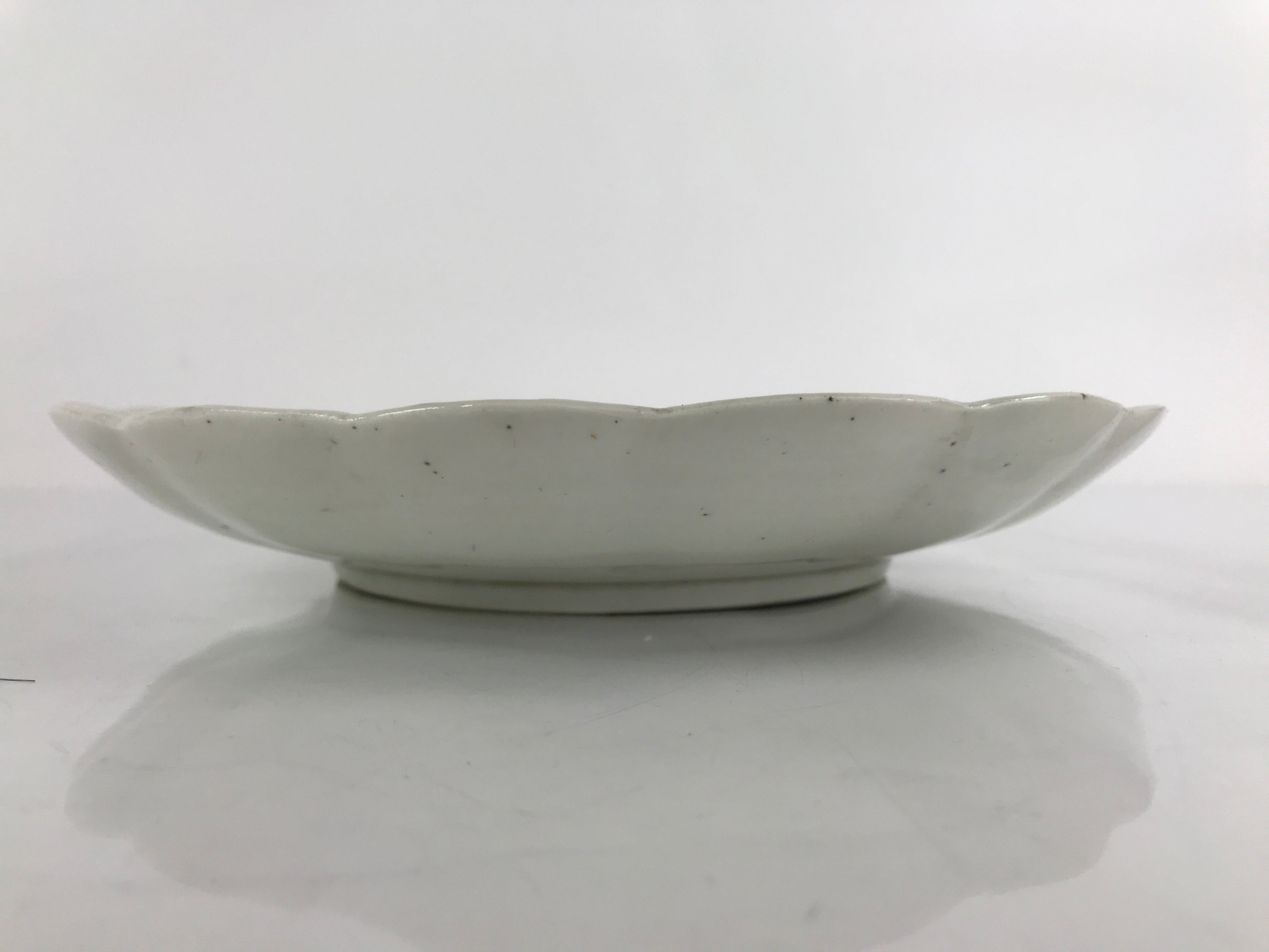 Japanese Porcelain Sometsuke Plate Vtg Blue White Uchiwa Maple Leaf Plum PY771
