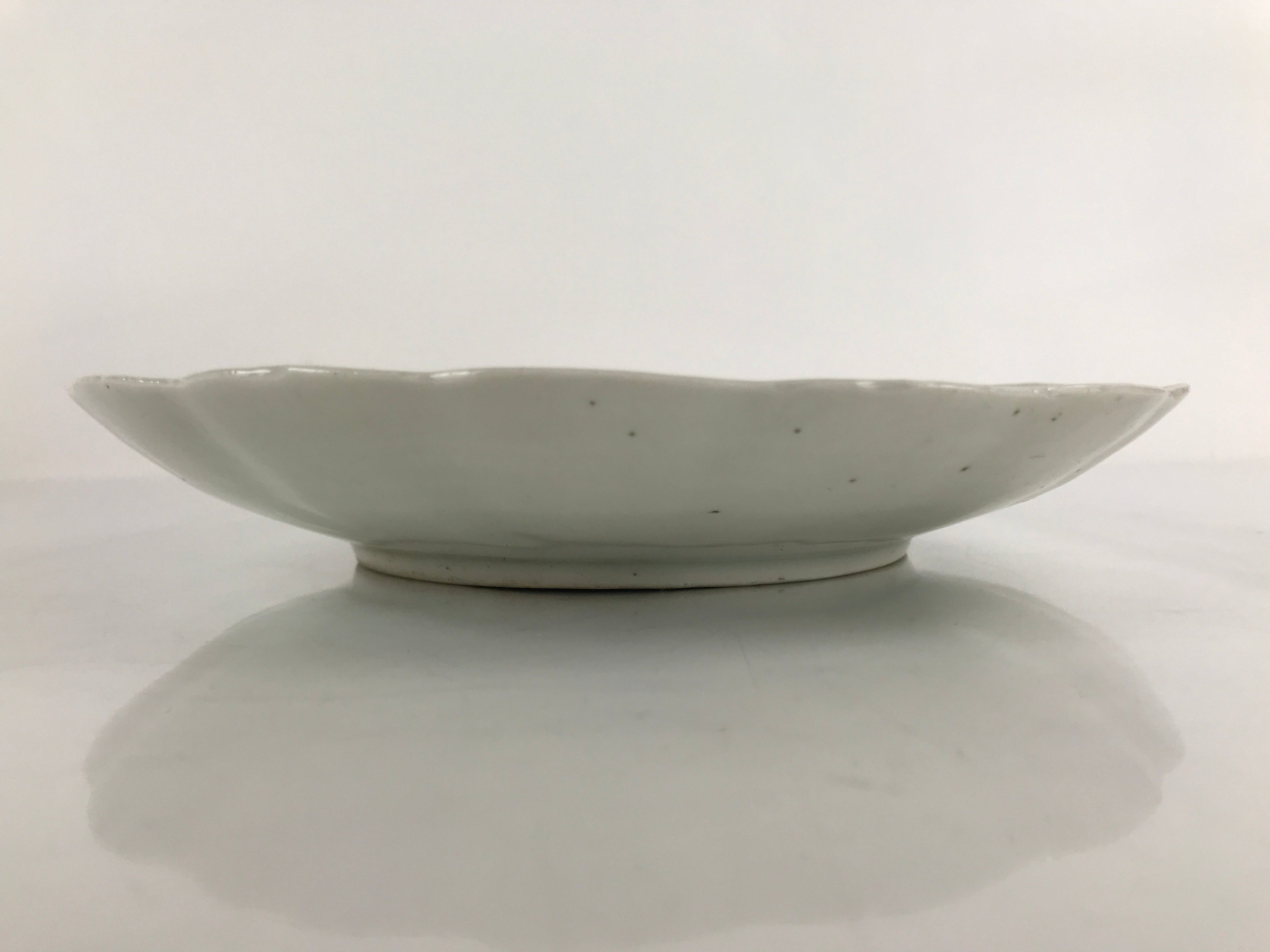 Japanese Porcelain Sometsuke Plate Vtg Blue White Uchiwa Maple Leaf Plum PY774