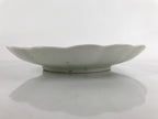 Japanese Porcelain Sometsuke Plate Vtg Blue White Uchiwa Maple Leaf Plum PY776