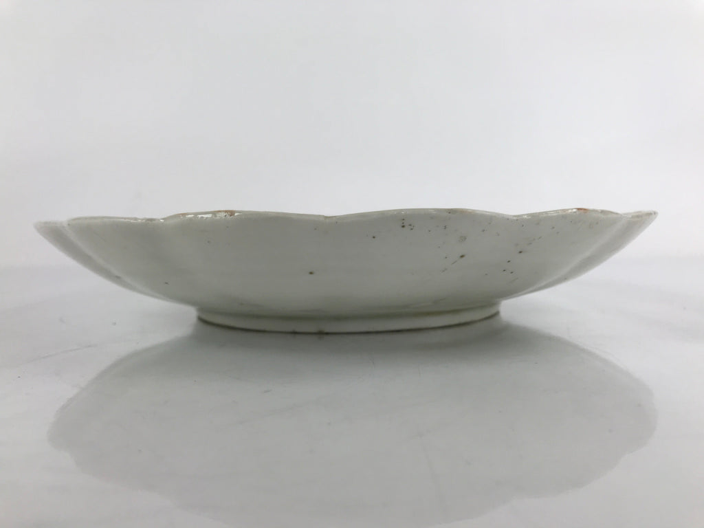 Japanese Porcelain Sometsuke Plate Vtg Blue White Uchiwa Maple Leaf Plum PY782