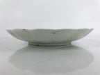 Japanese Porcelain Sometsuke Plate Vtg Blue White Uchiwa Maple Leaf Plum PY782
