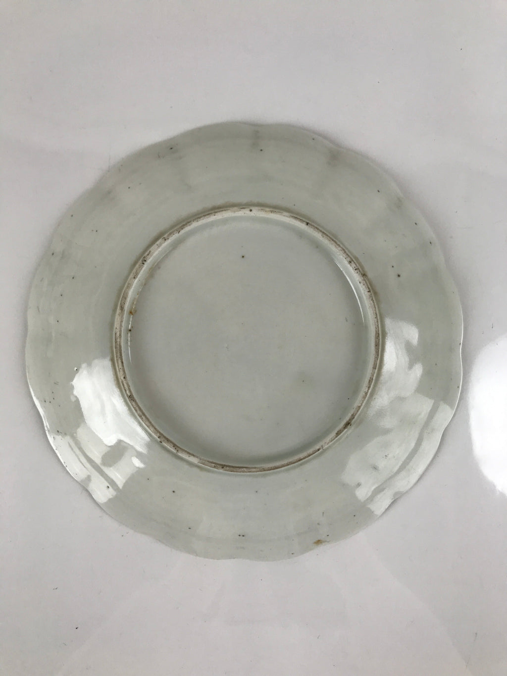 Japanese Porcelain Sometsuke Plate Vtg Blue White Uchiwa Maple Leaf Plum PY782