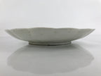 Japanese Porcelain Sometsuke Plate Vtg Blue White Uchiwa Maple Leaf Plum PY783