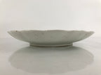 Japanese Porcelain Sometsuke Plate Vtg Blue White Uchiwa Maple Leaf Plum PY785