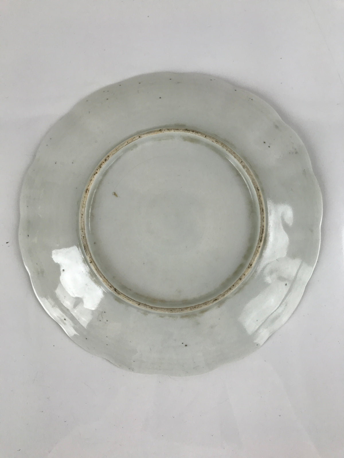 Japanese Porcelain Sometsuke Plate Vtg Blue White Uchiwa Maple Leaf Plum PY785