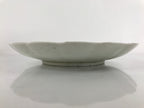 Japanese Porcelain Sometsuke Plate Vtg Blue White Uchiwa Maple Leaf Plum PY786