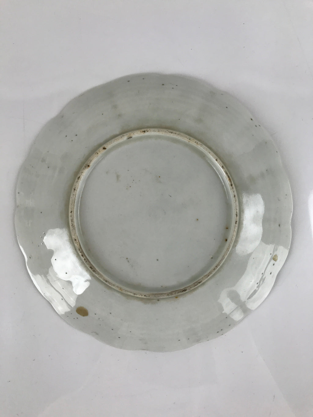 Japanese Porcelain Sometsuke Plate Vtg Blue White Uchiwa Maple Leaf Plum PY787