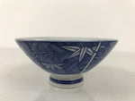 Japanese Porcelain Sometsuke Rice Bowl Owan Vtg Kobachi White Blue Bamboo Y508