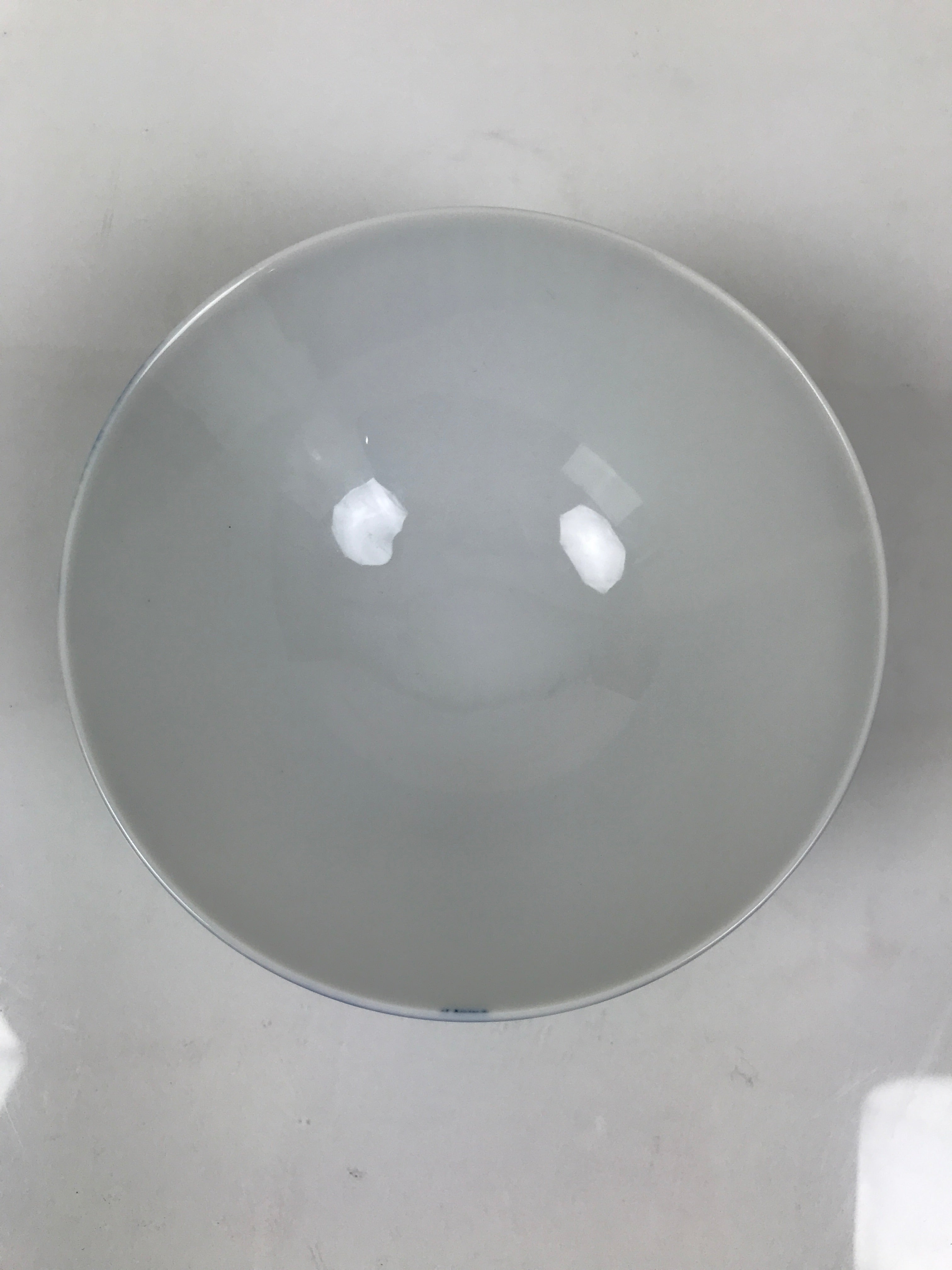 Japanese Porcelain Sometsuke Rice Bowl Owan Vtg Kobachi White Blue Bamboo Y508