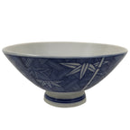 Japanese Porcelain Sometsuke Rice Bowl Owan Vtg Kobachi White Blue Bamboo Y508