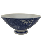 Japanese Porcelain Sometsuke Rice Bowl Owan Vtg Kobachi White Blue Bamboo Y508