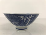 Japanese Porcelain Sometsuke Rice Bowl Owan Vtg Kobachi White Blue Bamboo Y509