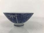 Japanese Porcelain Sometsuke Rice Bowl Owan Vtg Kobachi White Blue Bamboo Y509