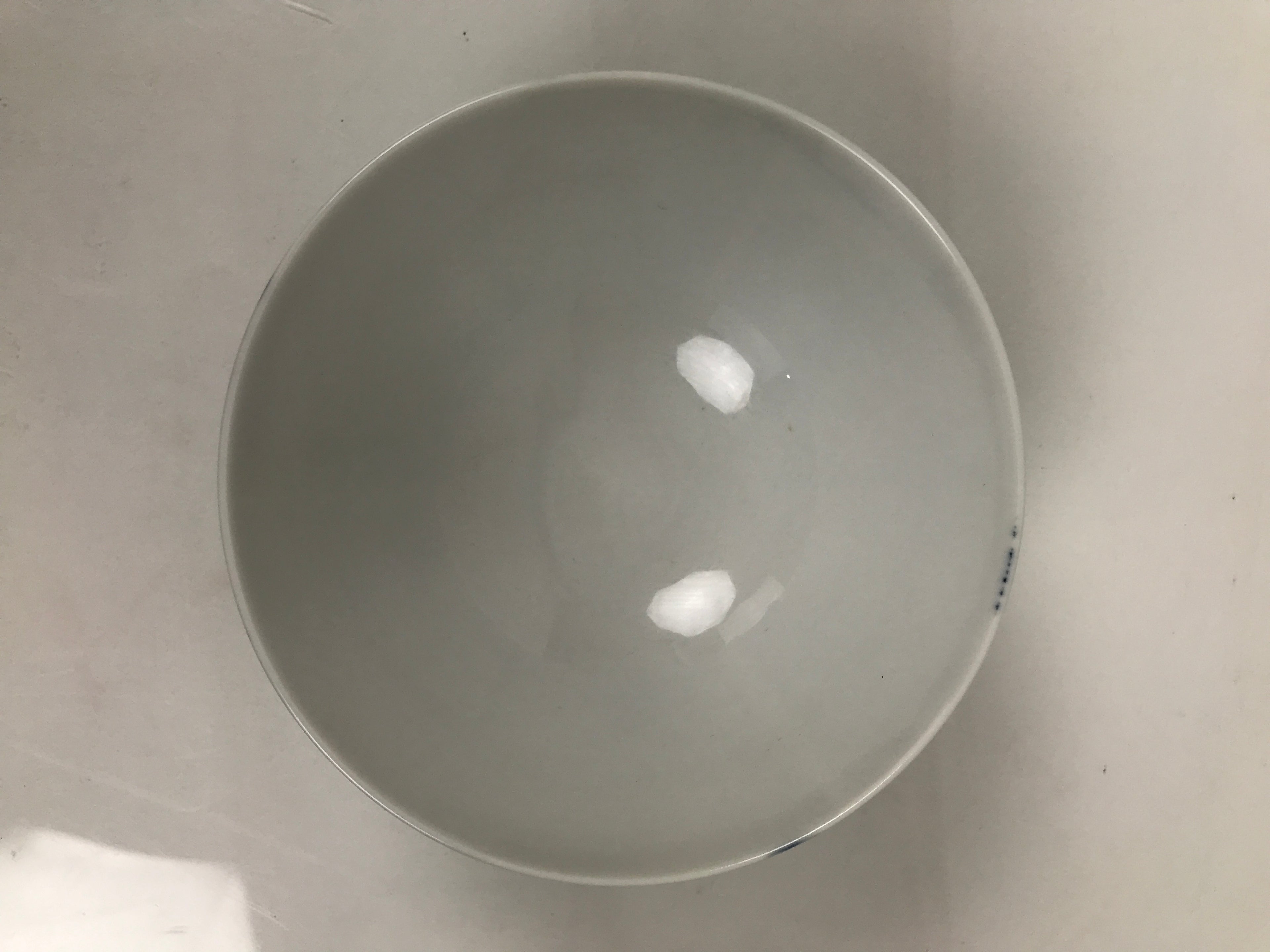 Japanese Porcelain Sometsuke Rice Bowl Owan Vtg Kobachi White Blue Bamboo Y509