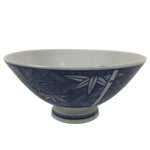 Japanese Porcelain Sometsuke Rice Bowl Owan Vtg Kobachi White Blue Bamboo Y509