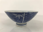 Japanese Porcelain Sometsuke Rice Bowl Owan Vtg Kobachi White Blue Bamboo Y510