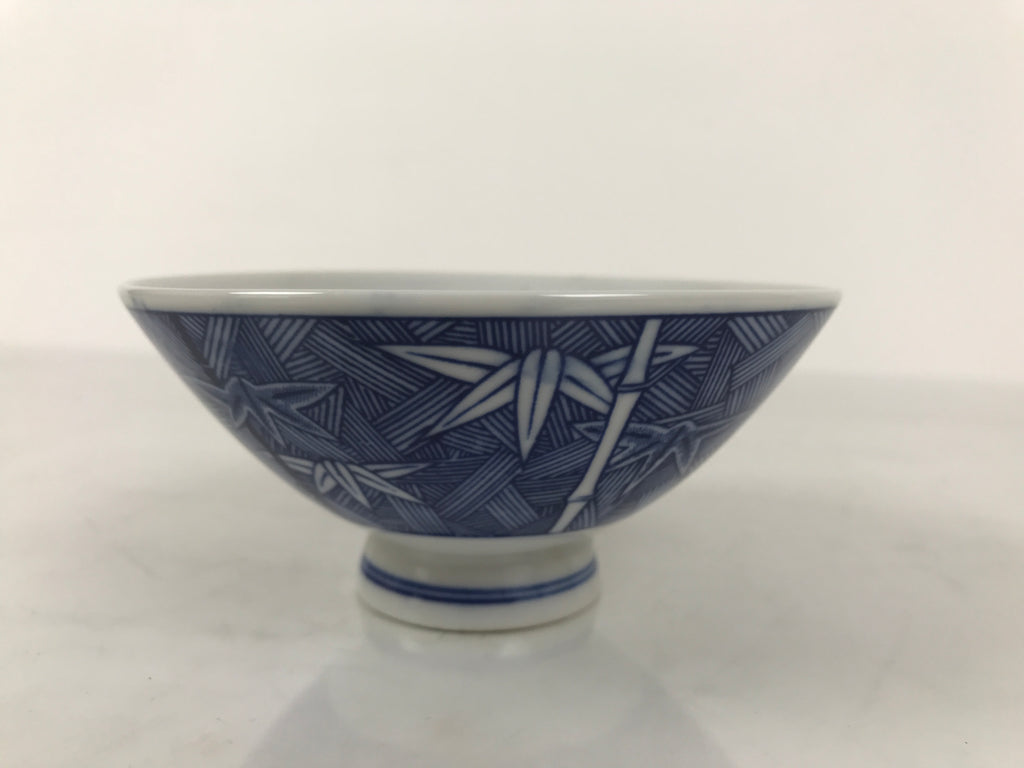 Japanese Porcelain Sometsuke Rice Bowl Owan Vtg Kobachi White Blue Bamboo Y511