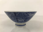 Japanese Porcelain Sometsuke Rice Bowl Owan Vtg Kobachi White Blue Bamboo Y512