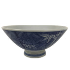 Japanese Porcelain Sometsuke Rice Bowl Owan Vtg Kobachi White Blue Bamboo Y513